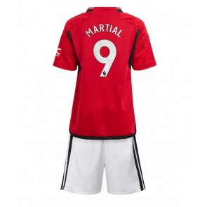Manchester United Anthony Martial #9 Dětské Domácí dres komplet 2023-24 Krátký Rukáv (+ trenýrky)